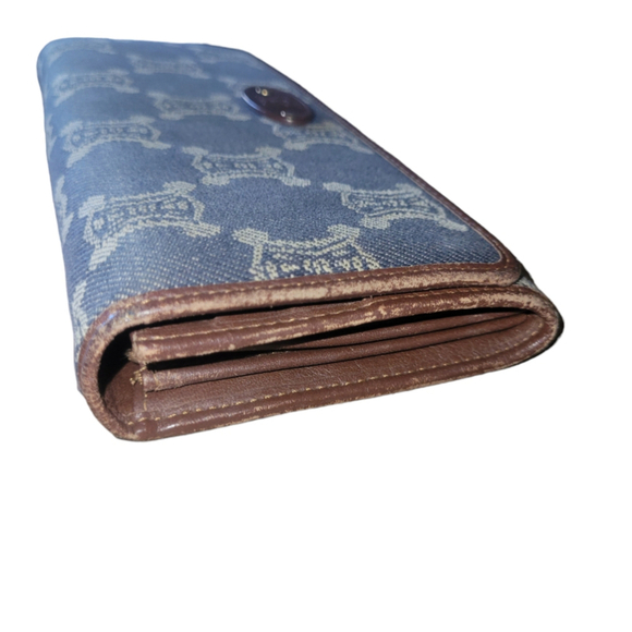 Celine Triomphe Vintage Macadam Denim and Leather Continental Wallet - Picture 8 of 13
